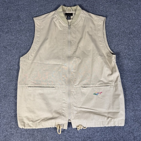 Greg Norman Collection Other - Vintage Greg Norman Full Zip Golf Vest Mens Medium Beige Tan